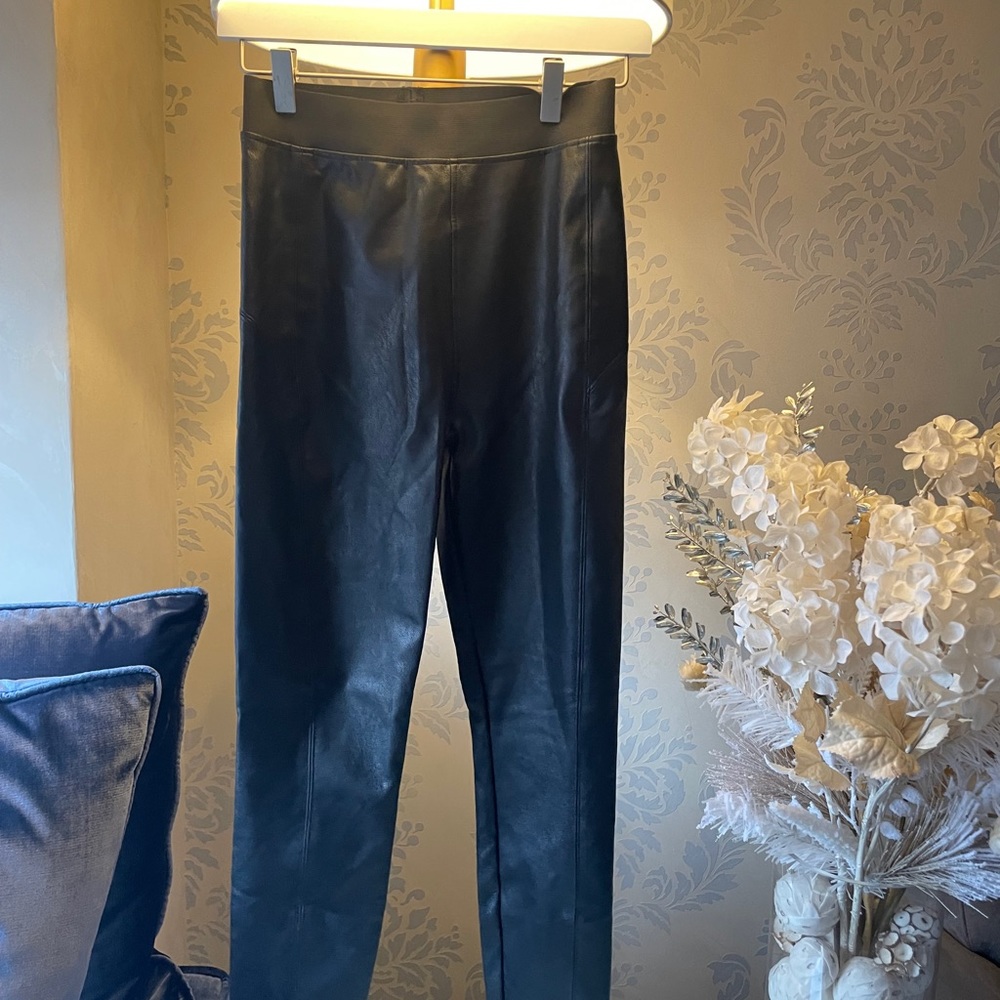Vintage black vegan leather pants